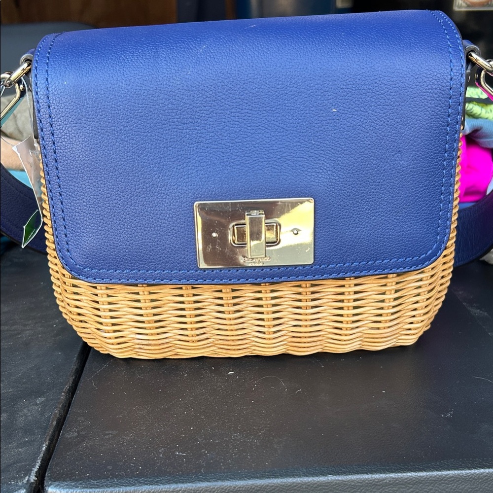 Kate Spade Blue and Tan Crossbody Bag